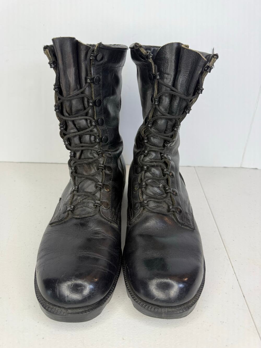 Vintage Military Combat Boots Black Leather Lace Up Army Tactical Mens Size 8R